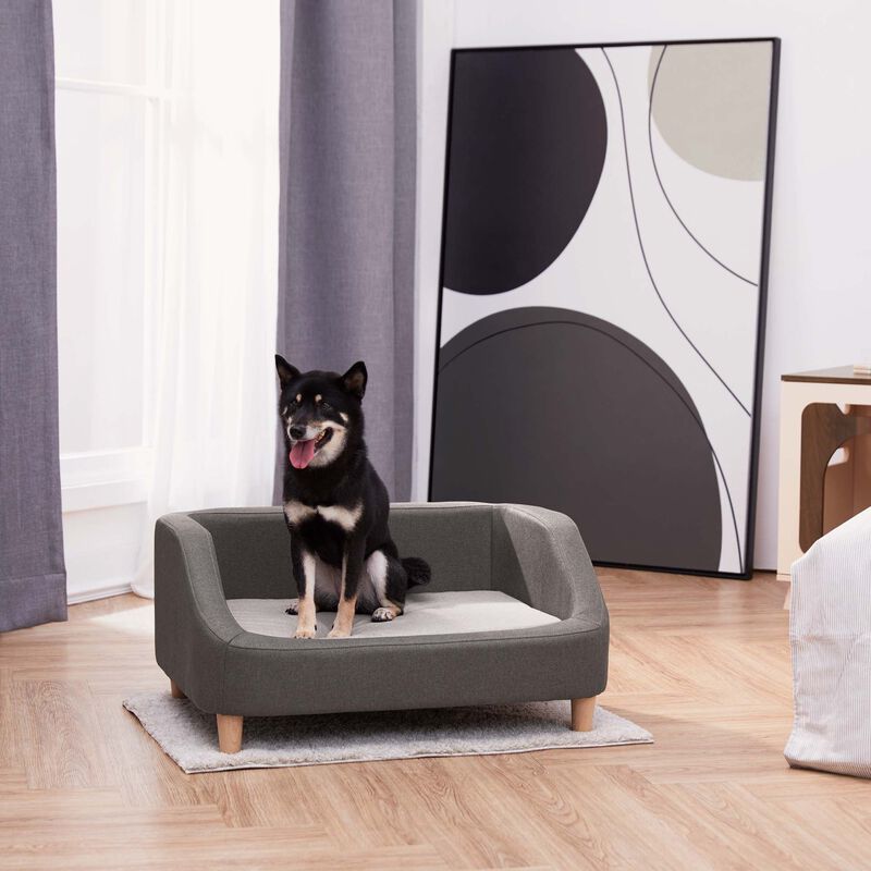 Bennett Linen Sofa Dog Bed for Small and Medium Dogs, Gray image number 7