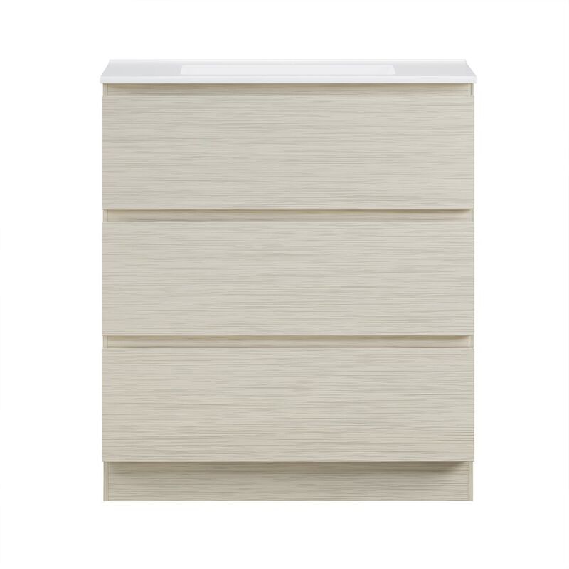 Liberte 30" Freestanding Bathroom Vanity in White Oak with Sink Top image number 0