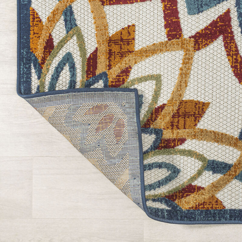 Flora Abstract Bold Mandala High-Low Indoor/Outdoor Area Rug