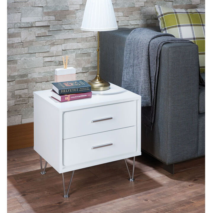 Deoss Night Table in White