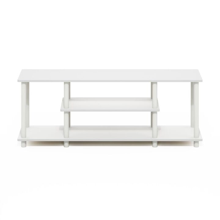 Turn-N-Tube No Tools 3D 3-Tier Entertainment TV Stands, White/White