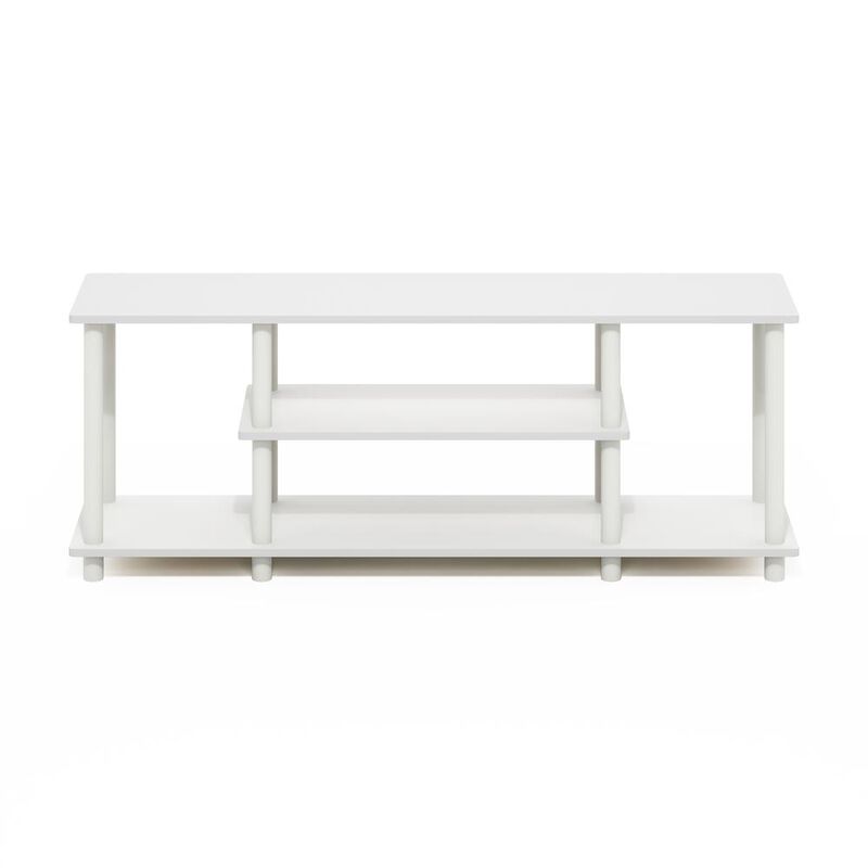 Turn-N-Tube No Tools 3D 3-Tier Entertainment TV Stands, White/White