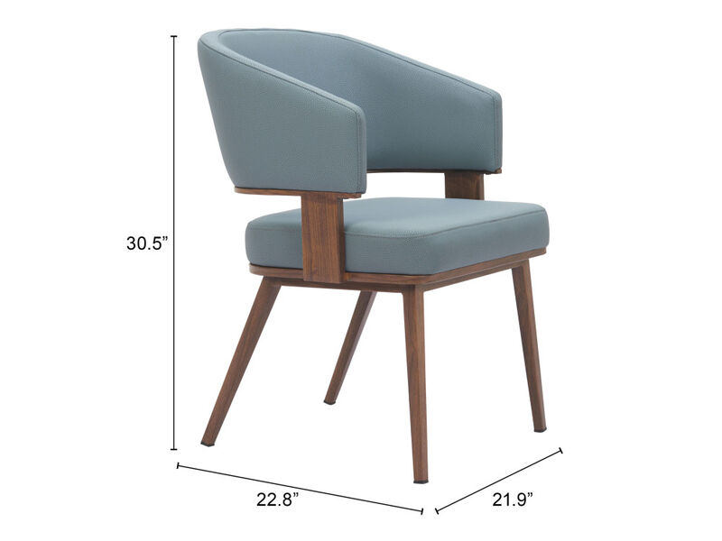 Poise Dining Chair Azure Gray & Walnut image number 6