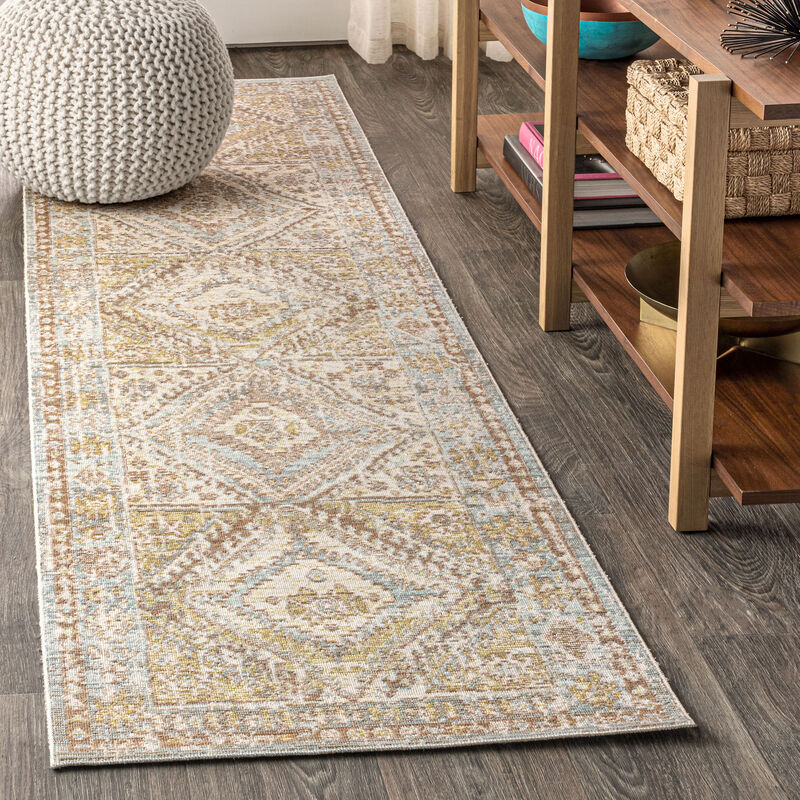 Darija Ornate Geometric Medallion Area Rug