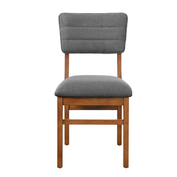 Whisen 4-Piece 16.9inch Upholstered Dining Chairs, Solid Rubber Wood Foam Mid-Century Modern for Kitchen Dining Room