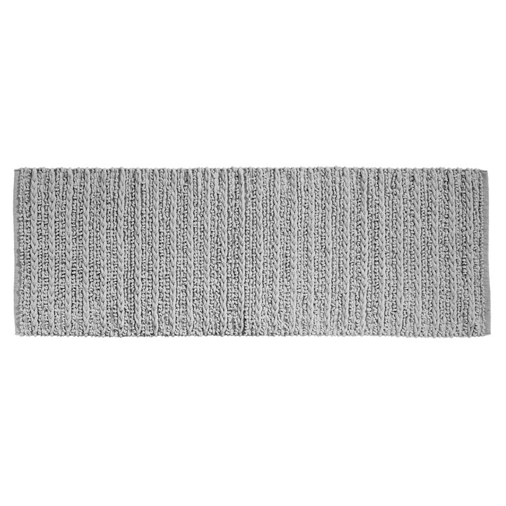 mDesign Soft Cotton Spa Mat Rug for Bathroom, Braided, 60" x 21" - Gray