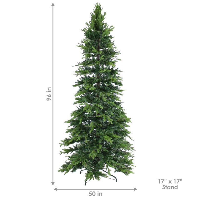 Sunnydaze Slim and Stately Indoor Unlit Artificial Christmas Tree - 8 ft