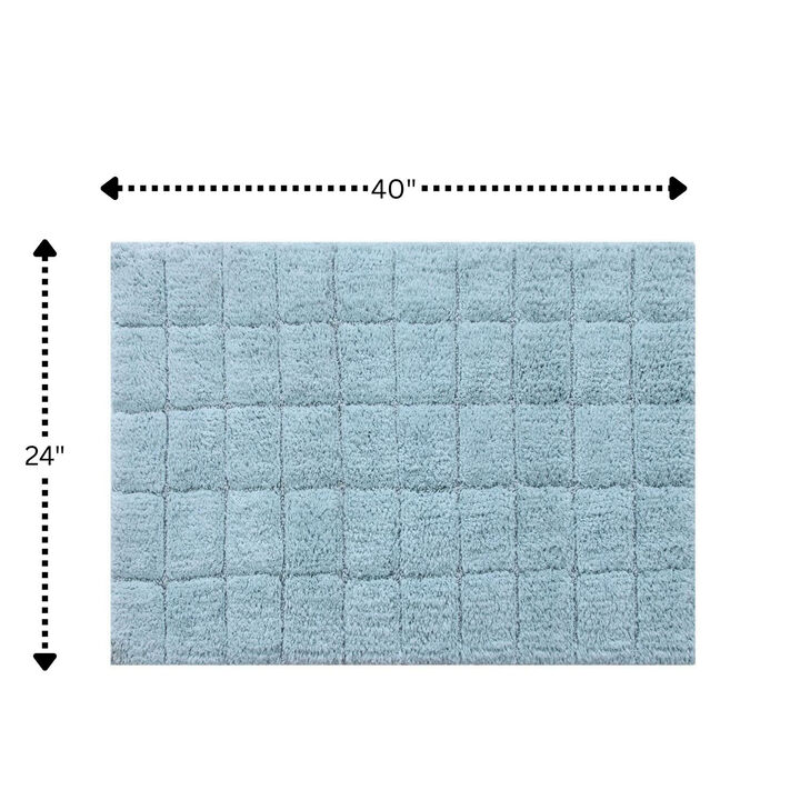 Knightsbridge Summer Tile 220 GSF Non Skid Back Bath Rug 24 x 40 - Sage