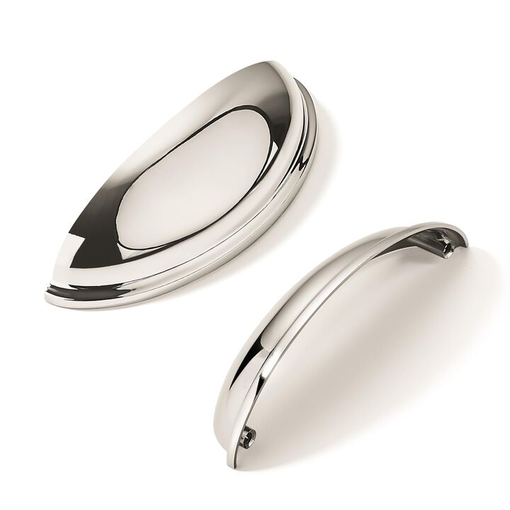 khtumeware 2 Pack 4"" Drawer Pulls Polished Nickel Cabinet Cup Pulls Kitchen Hardware Cabinet Handles Drawer Handles Knobs 4 inc