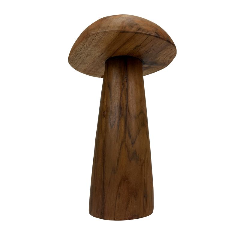 Wood Mushroom Statue 125 In Natural Solid Wood Freestanding Sculpture image number 2