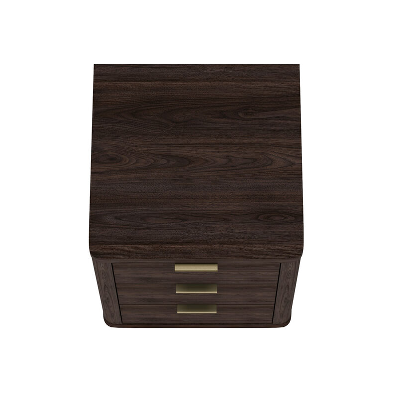 Evelyn Narrow 3-Drawer Nightstands in Brown (Set of 2)