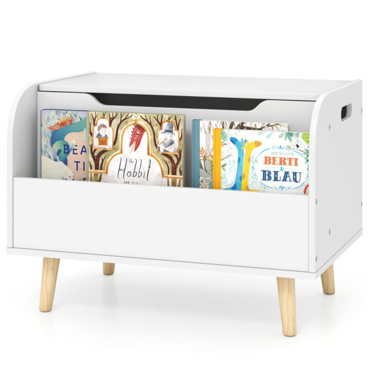 Kids Toy Storage Box with Front Bookshelf and Sturdy 4 Legs