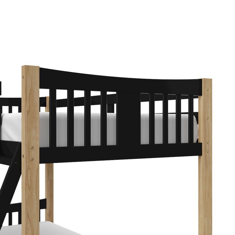 Storkcraft Caribou Twin-over-Twin Bunk Bed (Black with Natural)