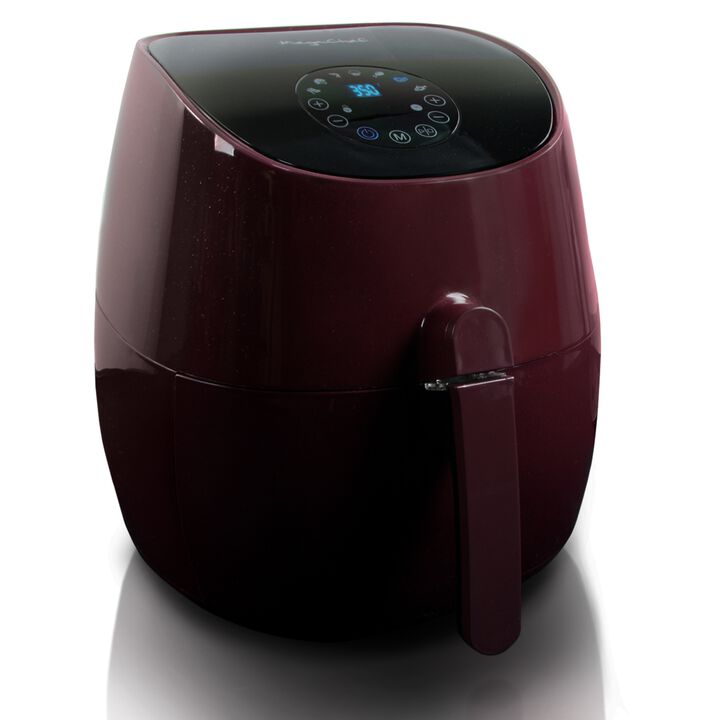 MegaChef 3.5 Quart Airfryer And Multicooker With 7 Pre-Programmed Settings in Burgundy