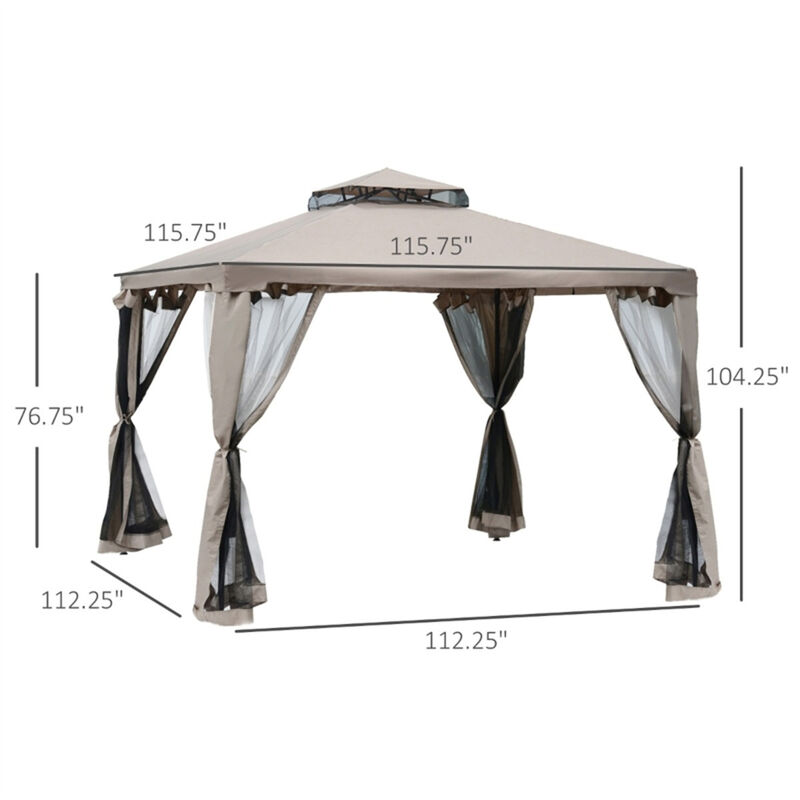 Freestanding Patio Gazebo &ndash; Outdoor Sun Shelter for Deck, Lawn & Garden