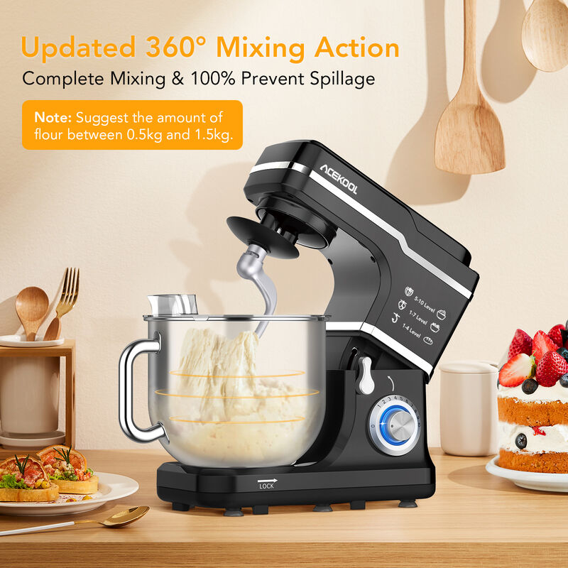 7.5QT Electric Stand Mixer,660W 10-Speed Kitchen Tilt-Head Food Mixer with Bowl for Bread Cake Salad image number 2