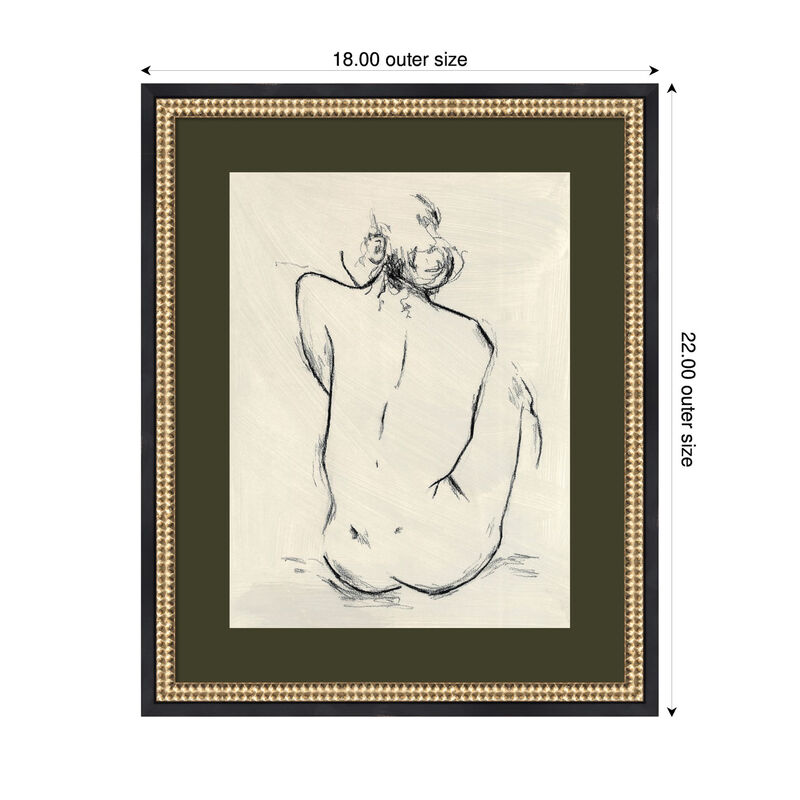 Girl Sitting by Chloe Elliott Wood Framed Wall Art Print image number 2