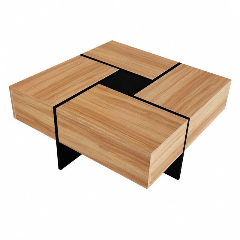 GOODSILO Modern Extendable Coffee Table with Hidden Storage Compartments and Sliding Tabletop Design image number 0