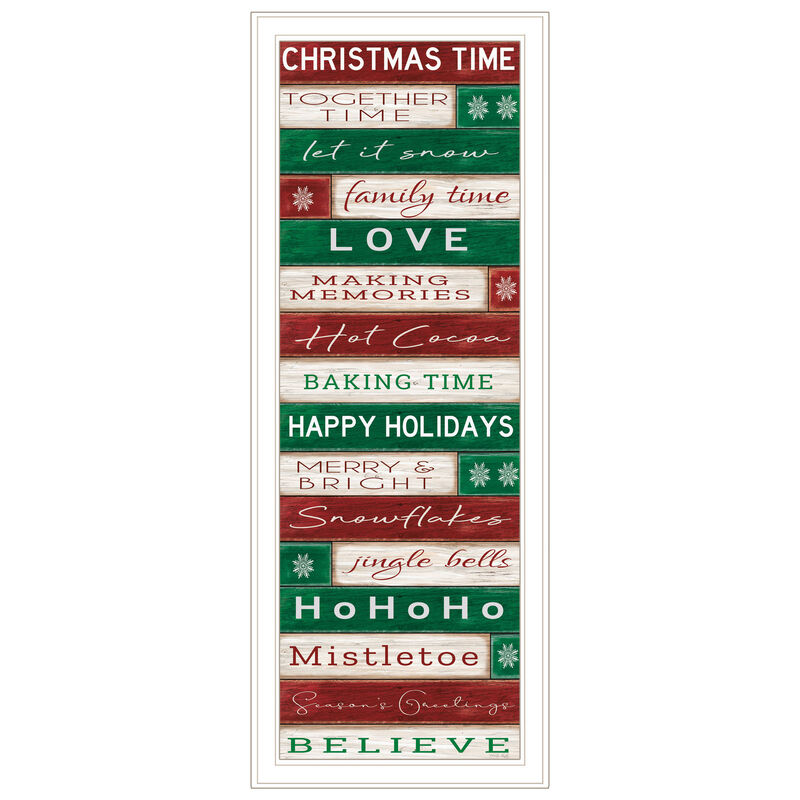 HomeRoots Christmas Time White Framed Wall Art image number 0