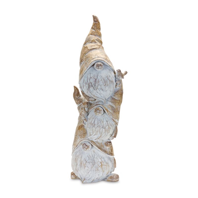 Resin Triple Gnome Stack &ndash; Playful Outdoor Statue for Garden, Yard, and Lawn Decor