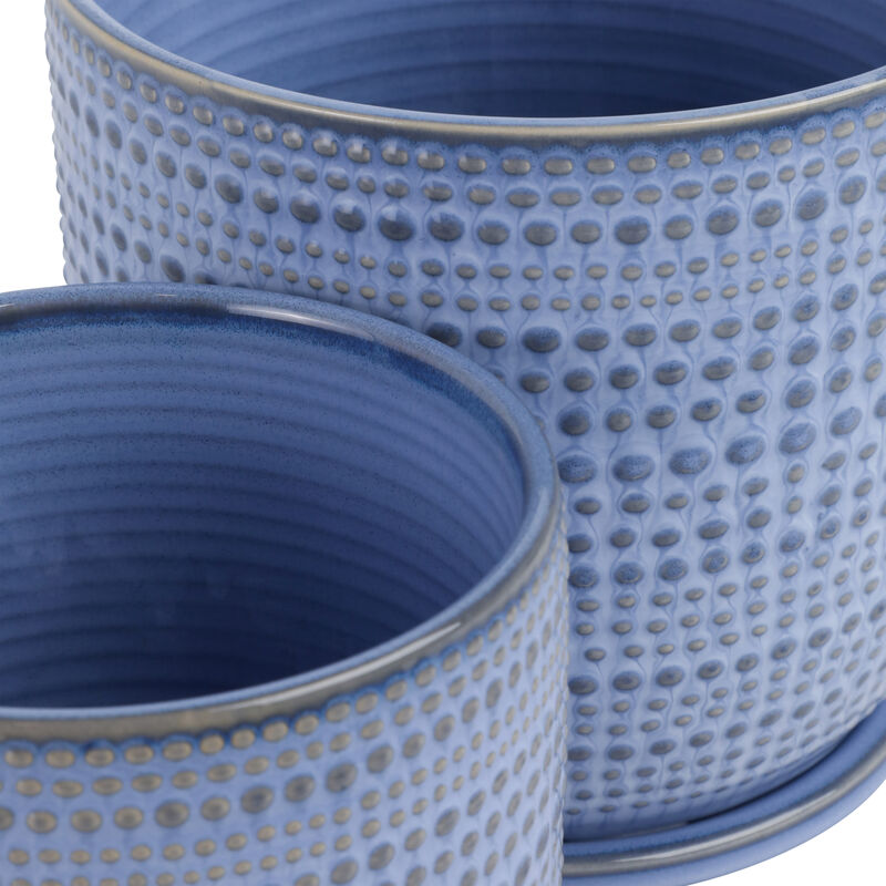 S/2 Textured Planter W/ Saucer image number 5