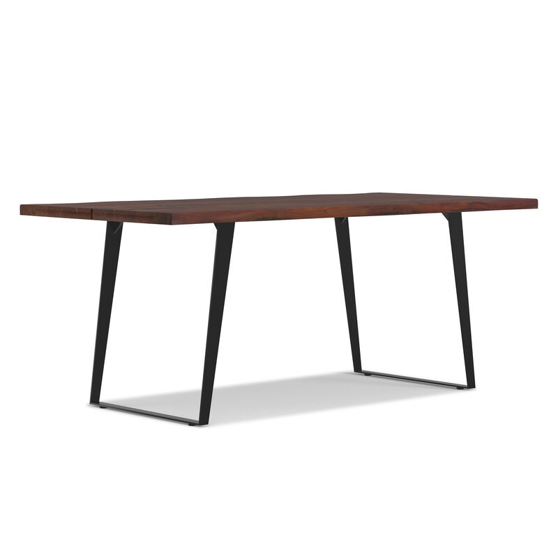 Delta 72 inch x 36 inch Rectangle Modern Industrial Dining Table in Dark Walnut image number 0