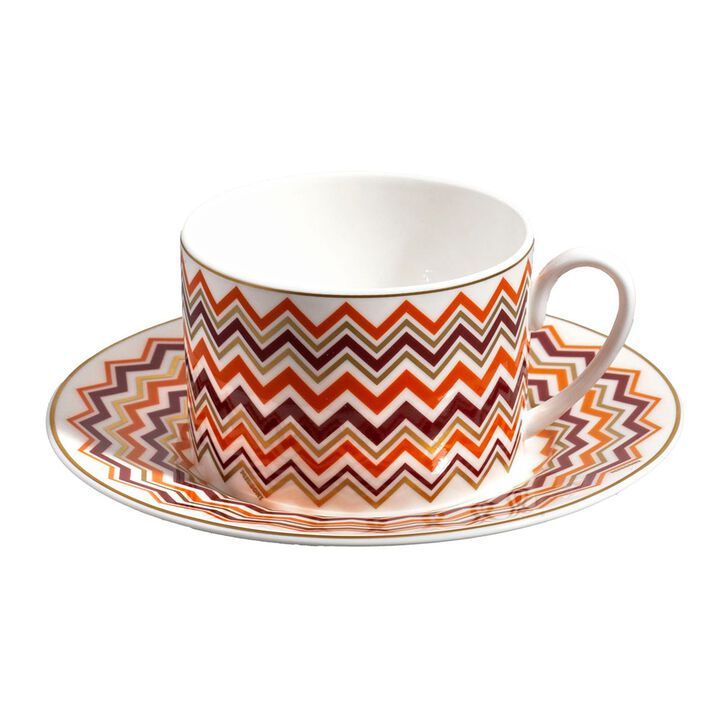 Tea Cup & Saucer ICONIC Set of 6, cup diam. 3.35", H 2.36", saucer diam. 6.1"