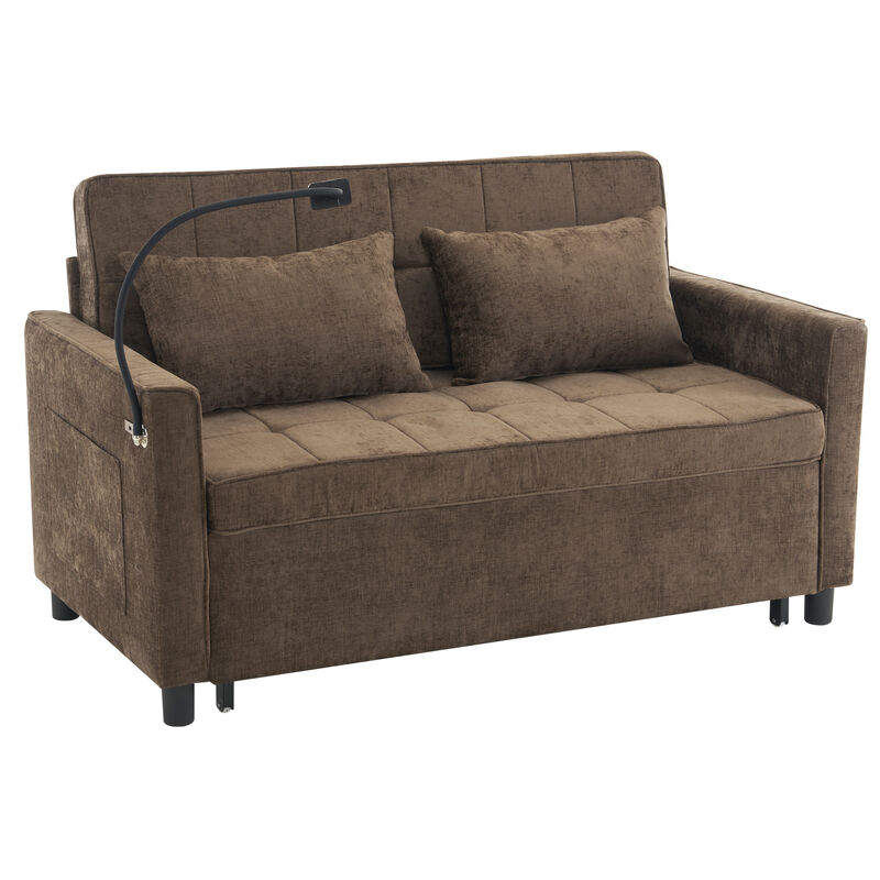 Whisen Pull-out  Loveseats, Reversible Backrest Cushion, Side Pockets, 2 USB Ports, Phone Holder image number 0