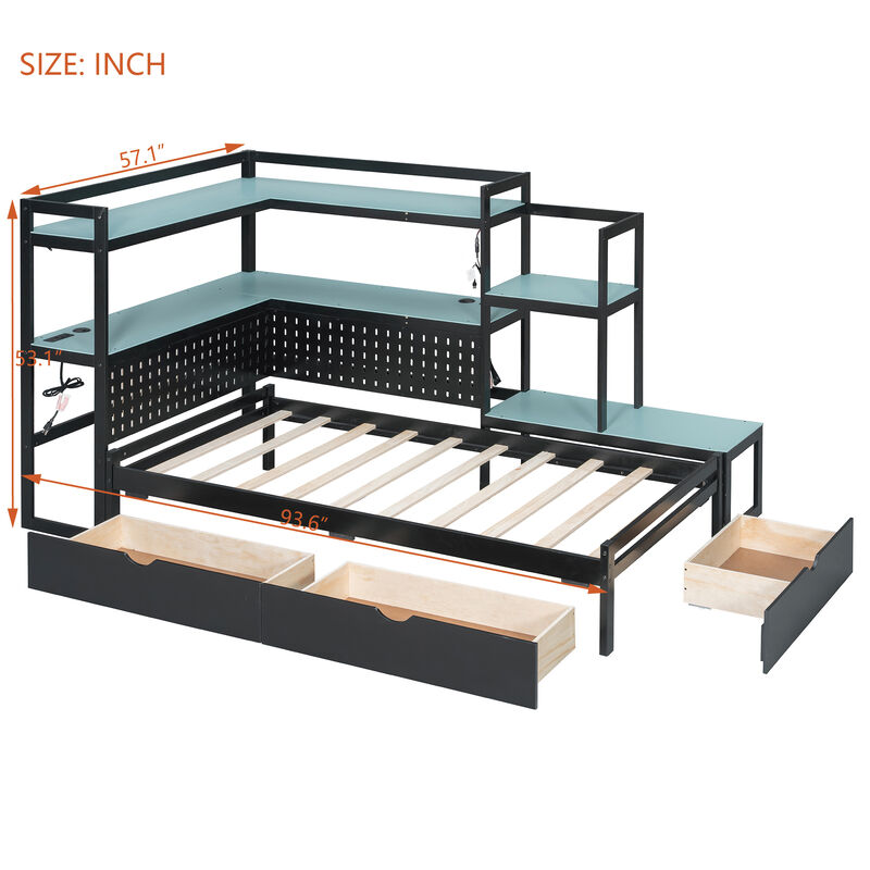 Merax Twin Size Multi-Functional Gaming Daybed image number 5