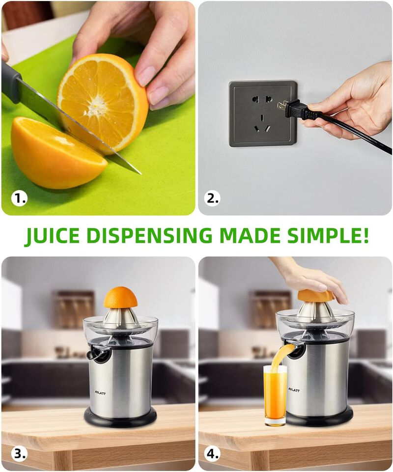 Citrus Juicer Electric Orange Juicer, Lemon Squeezer Electric for Lime Grapefruit Orange Squeezer Electric, Stainless Steel, Detachable