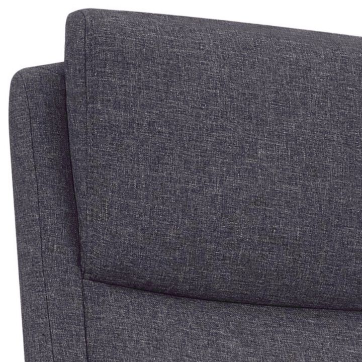 High Cushioned Tufted Back Fabric Office Chair with Star Base, Gray-Benzara