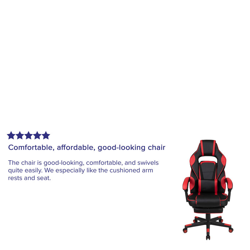 X40 Gaming Chair Racing Ergonomic Computer Chair with Fully Reclining Back/Arms, Slide-Out Footrest, Massaging Lumbar - / image number 2