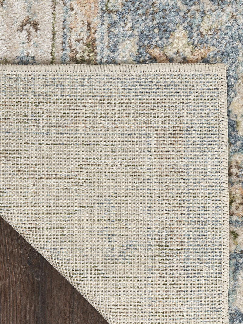 Astra Machine Washable ASW11 Silver/Blue 6'7" x 9' Rug