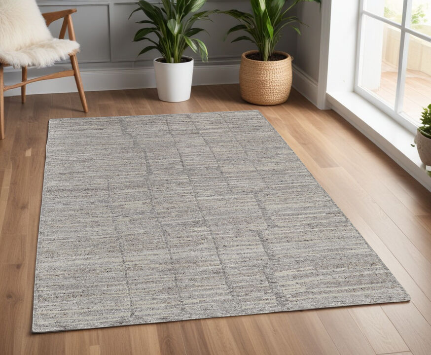 HomeRoots Abstract Hand Woven Worn Faded Area Rug