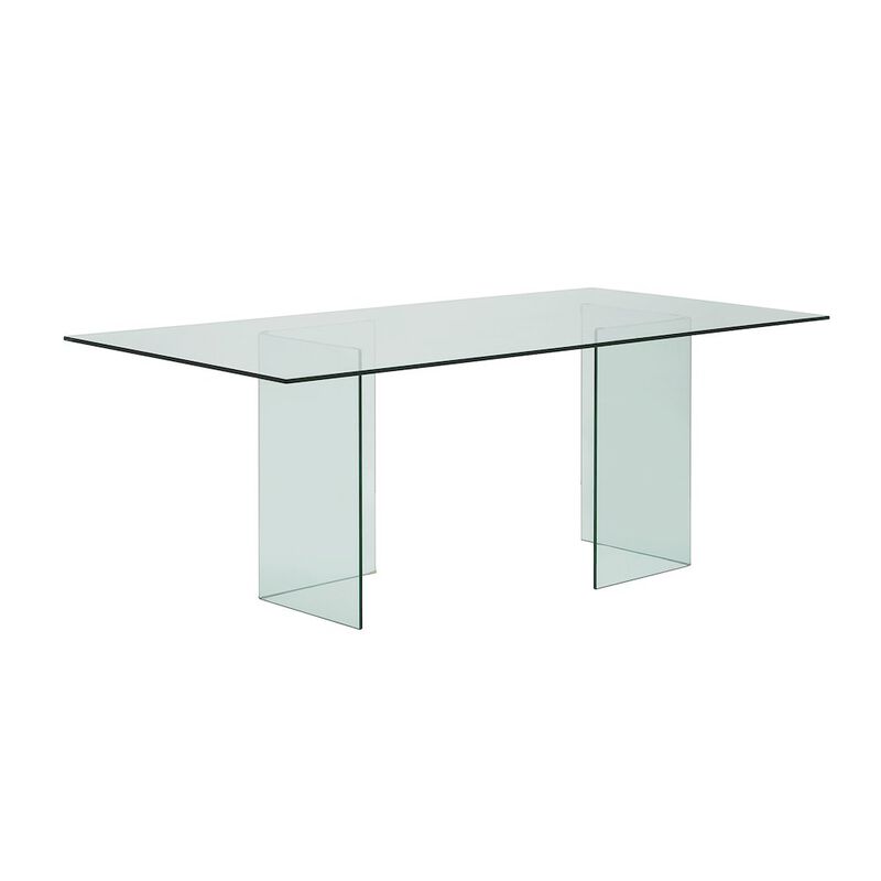 Casabianca Home Miami Dining Table With Clear Base And Clear Top