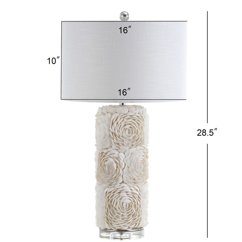 Rosette Seashell/Resin/Crystal LED Table Lamp