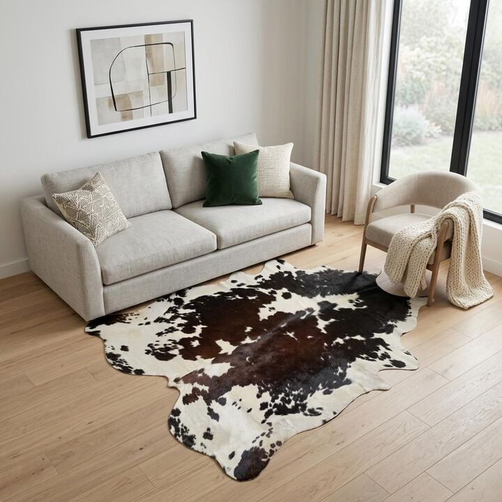 HomeRoots Cowhide Hand Knotted Area Rug