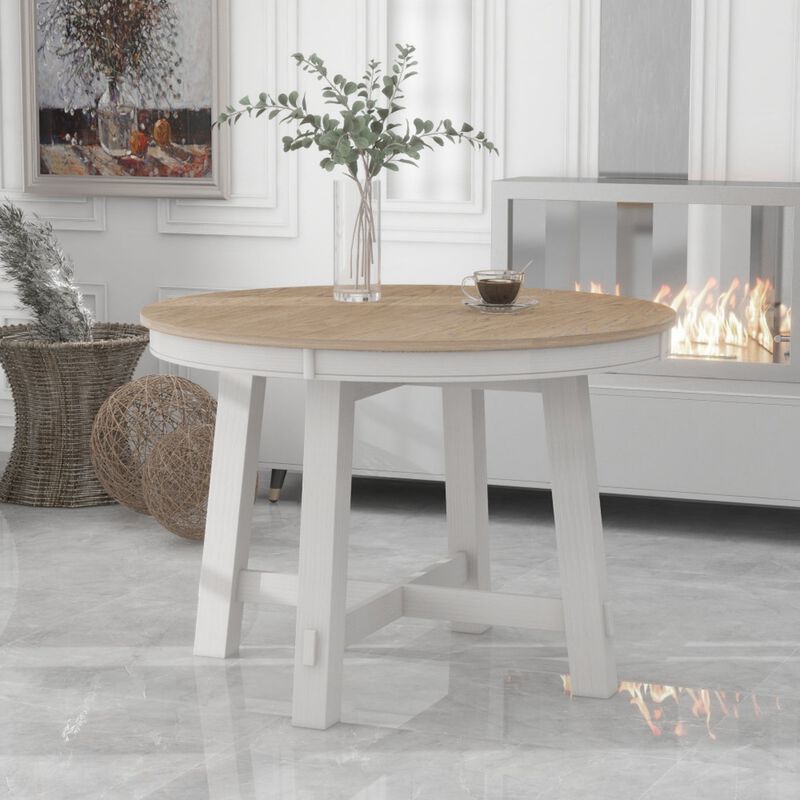 Hoswos Farmhouse Extendable Round Dining Table image number 2