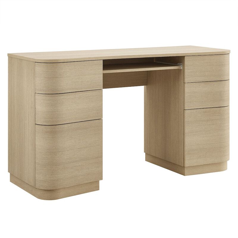 Mirae 55" 6-Drawer Curved Office Desk image number 5