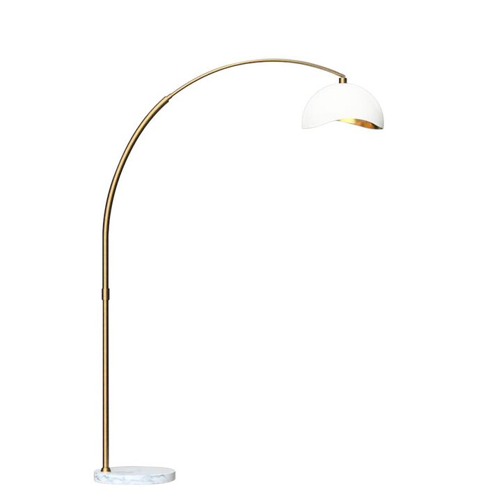 NOVA OF CALIFORNIA Luna Bella Arc Floor Lamp - White/Gold Leaf
