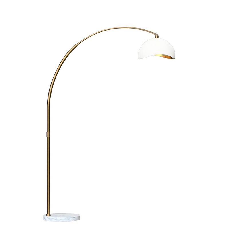 NOVA OF CALIFORNIA Luna Bella Arc Floor Lamp - White/Gold Leaf
