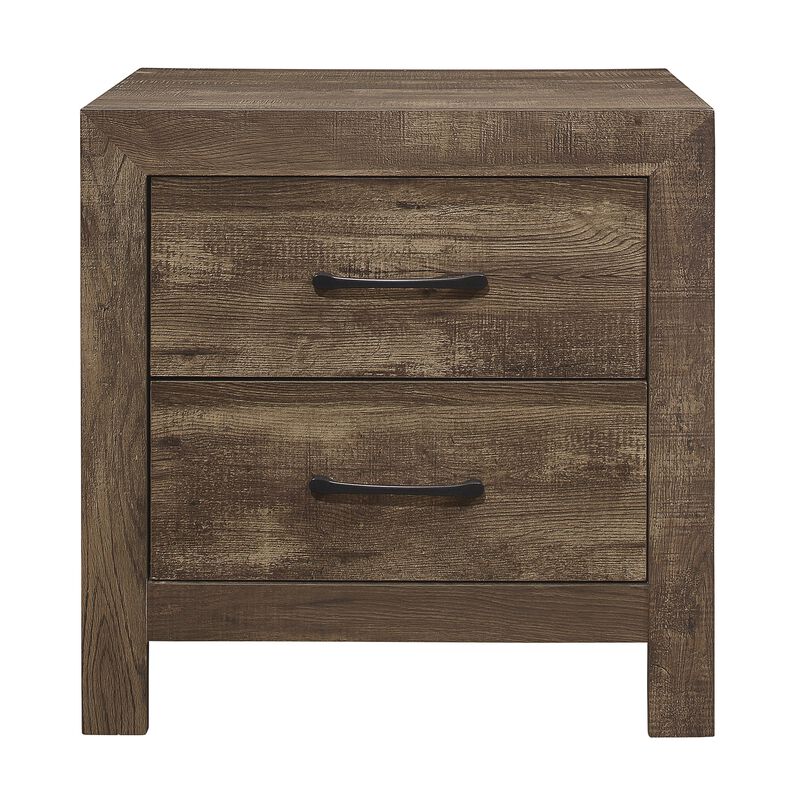 Streamdale 1-Drawer Rustic Nightstand with Black Hardware