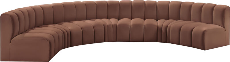 Meridian Furniture Arc Cognac Vegan Leather Modular Sofa image number 3