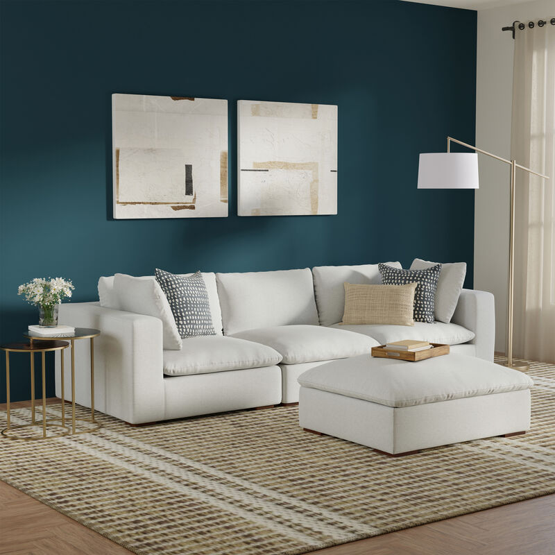 Jasmine 3-Seater Modular Sofa and Ottoman Set in Performance Fabric image number 1