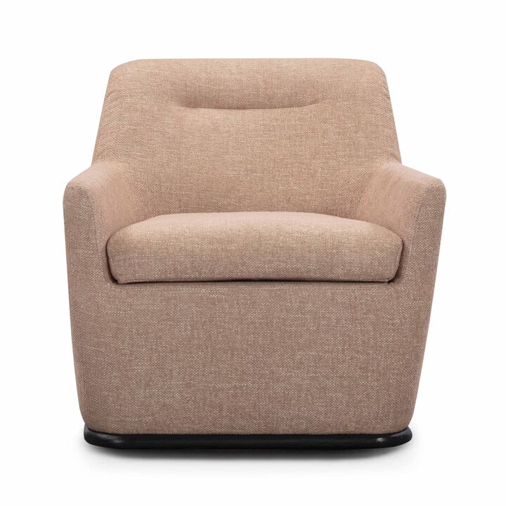 TOV Furniture Mado Peach Textured Fabric Swivel Accent Chair
