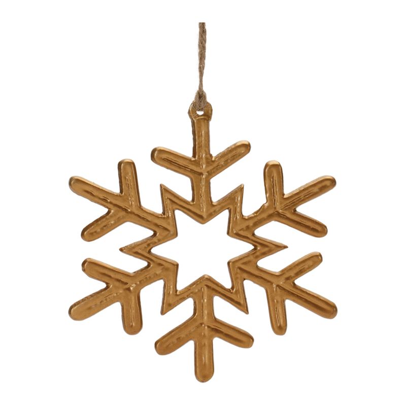 Set of 12 Metal Snowflake Ornaments for Christmas Tree, Wreath, or Gift Accent