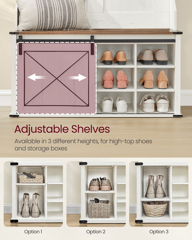 Hall Tree with Bench Coat Rack Shoe Storage for Entryway image number 4