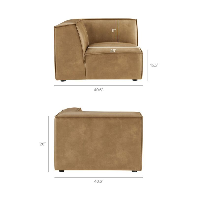 Restore 5-Piece Vegan Leather Modular L-Shaped Sofa image number 4