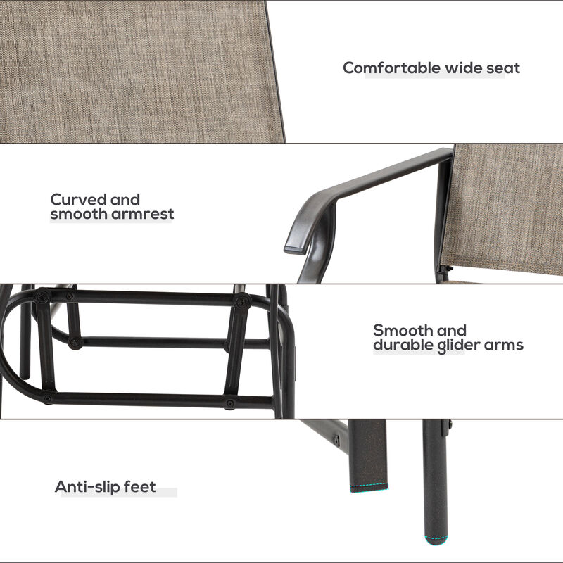 Hivvago 2 Piece Patio Rocking Chair Glider Set with Breathable Mesh image number 6