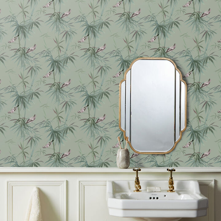 Zella Green Bamboo Wallpaper